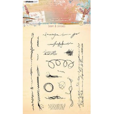 StudioLight Write Your Story Nr.211 Clear Stamps - Script & Stitches